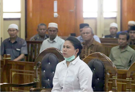 Meilani saat menghadapi sidang putusan di PN Tanjung Balai