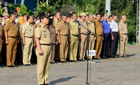 Apel Perdana PJ walikota Baru, Toto M toha di halaman Pemkot Bekasi