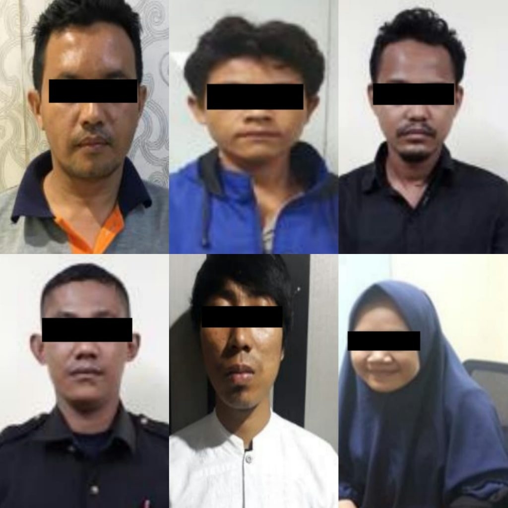 Bareskrim Mabes Polri mengamankan pelaku penyebsr hoaks, Darimkiri ke kanan atas, Darmawan, El wanda, Rahmat aziz, Jefri H, Dins nurma, Nurdin