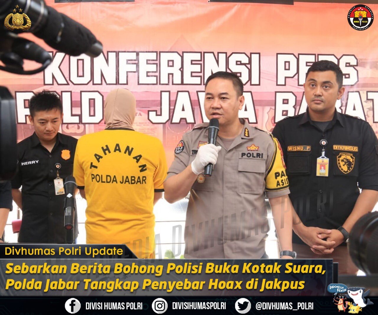 Polda Jabar merilis kasus hoaks Pemilu 2019