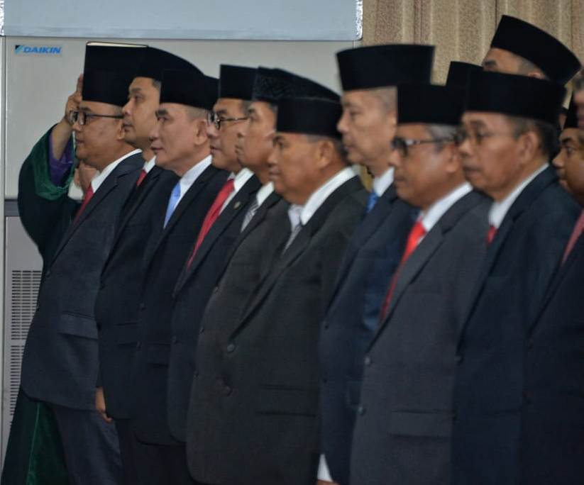 Pelantikan pejabat tinggi dilingkungan Kementerian Perhubungan Republik Indonesia, di Graha Angkasa Pura 1, Kemayoran, Jakarta Pusat, Jumat (13/12)