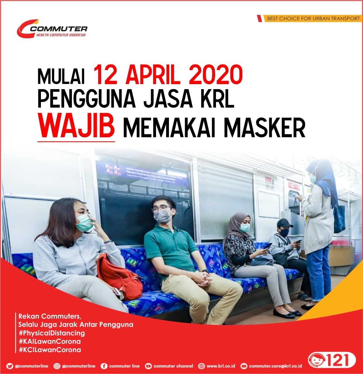 Kewajiban menggunakan masker mulai 12 April oleh PT KCI