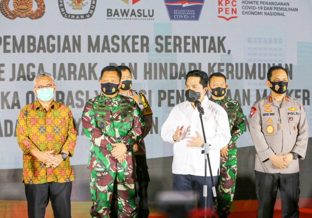 Pemerintah akan menggelar operasi yustisi penggunaan masker secara serentak