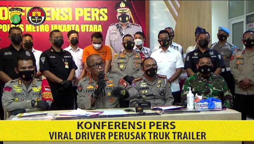 Pers rilis penangkapan driver Pajero penganiaya sopir truk